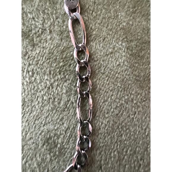 10” Sterling Silver 925 Italy Figaro Anklet – 3mm Chain – Unisex Vintage - Picture 4 of 12